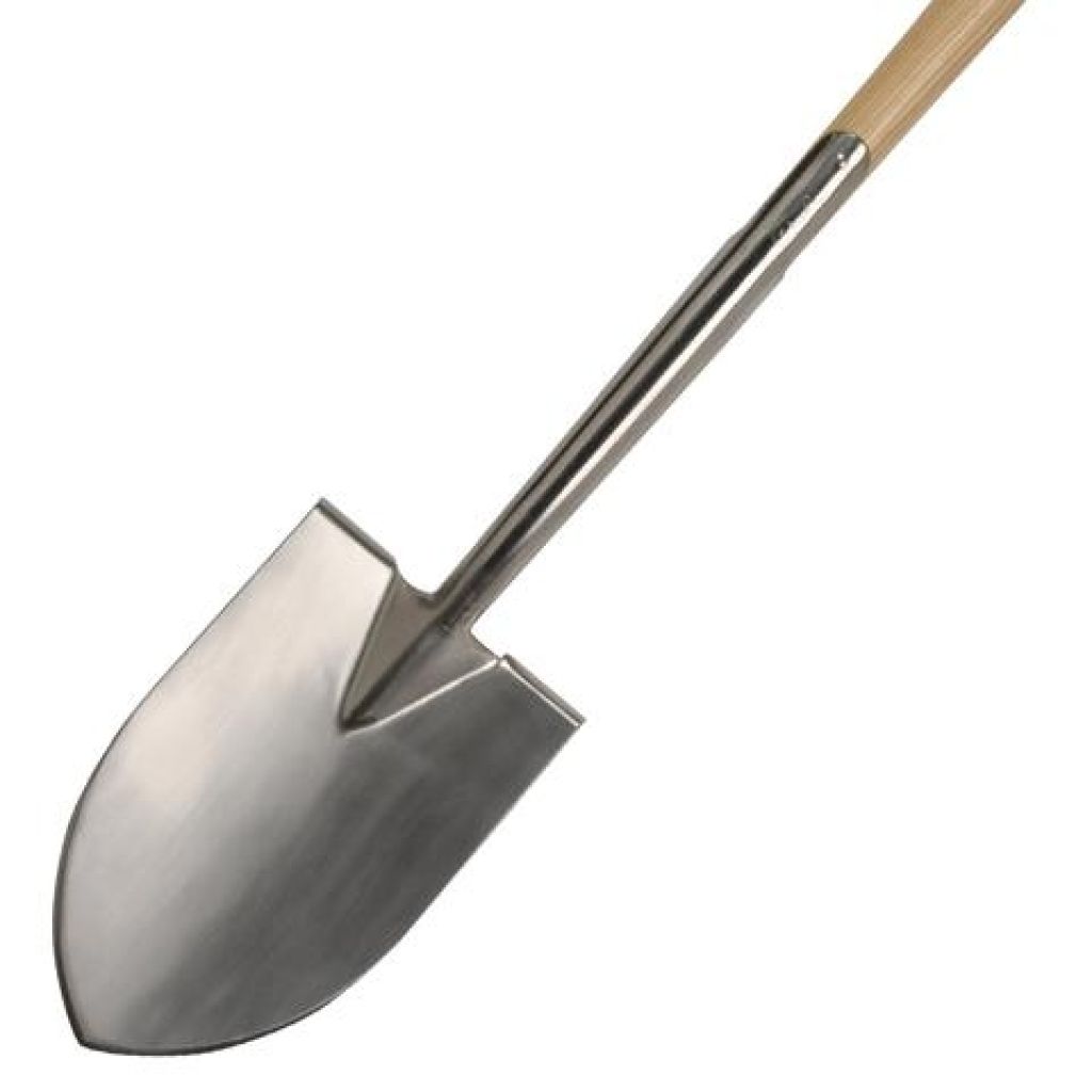 Pointed planting spade by Burgon & Ball handle - RHS range