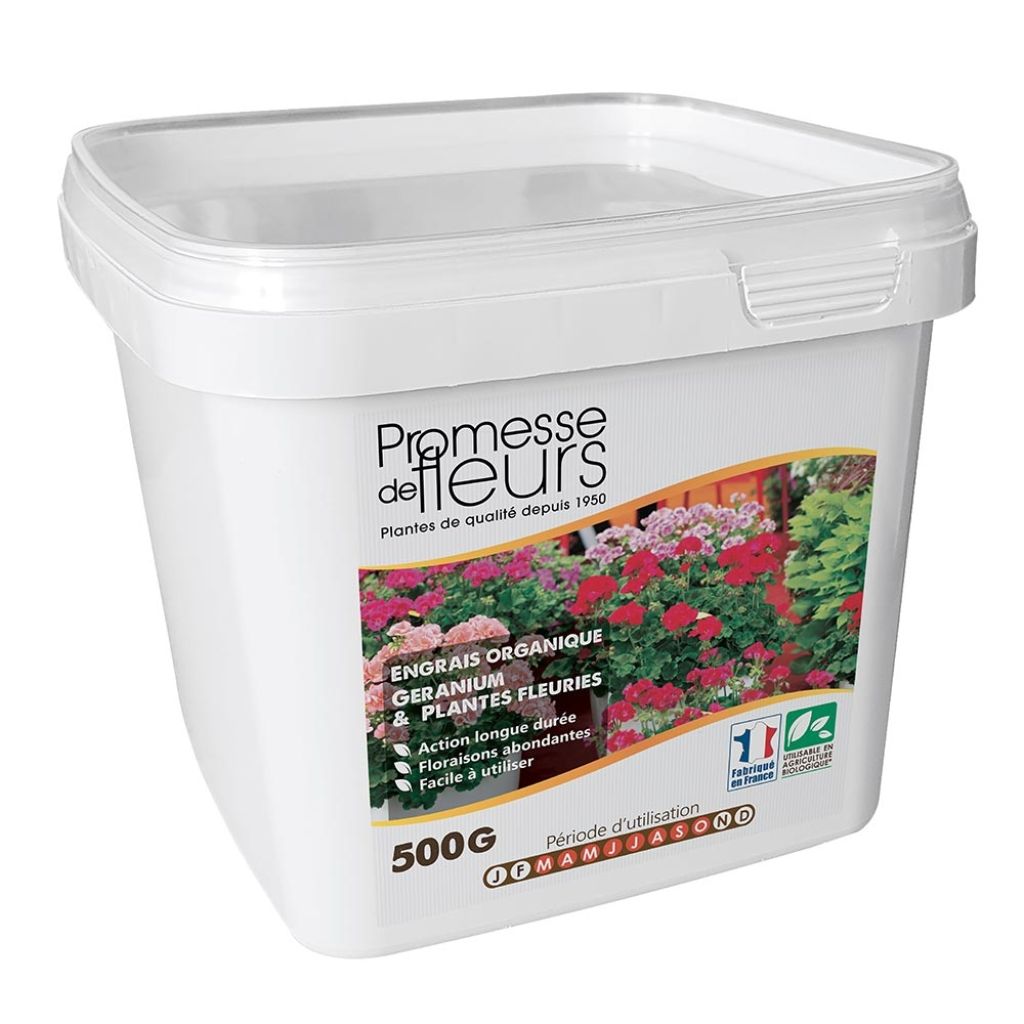 UAB Promesse de Fleurs fertiliser for geraniums and flowering plants, 500g box