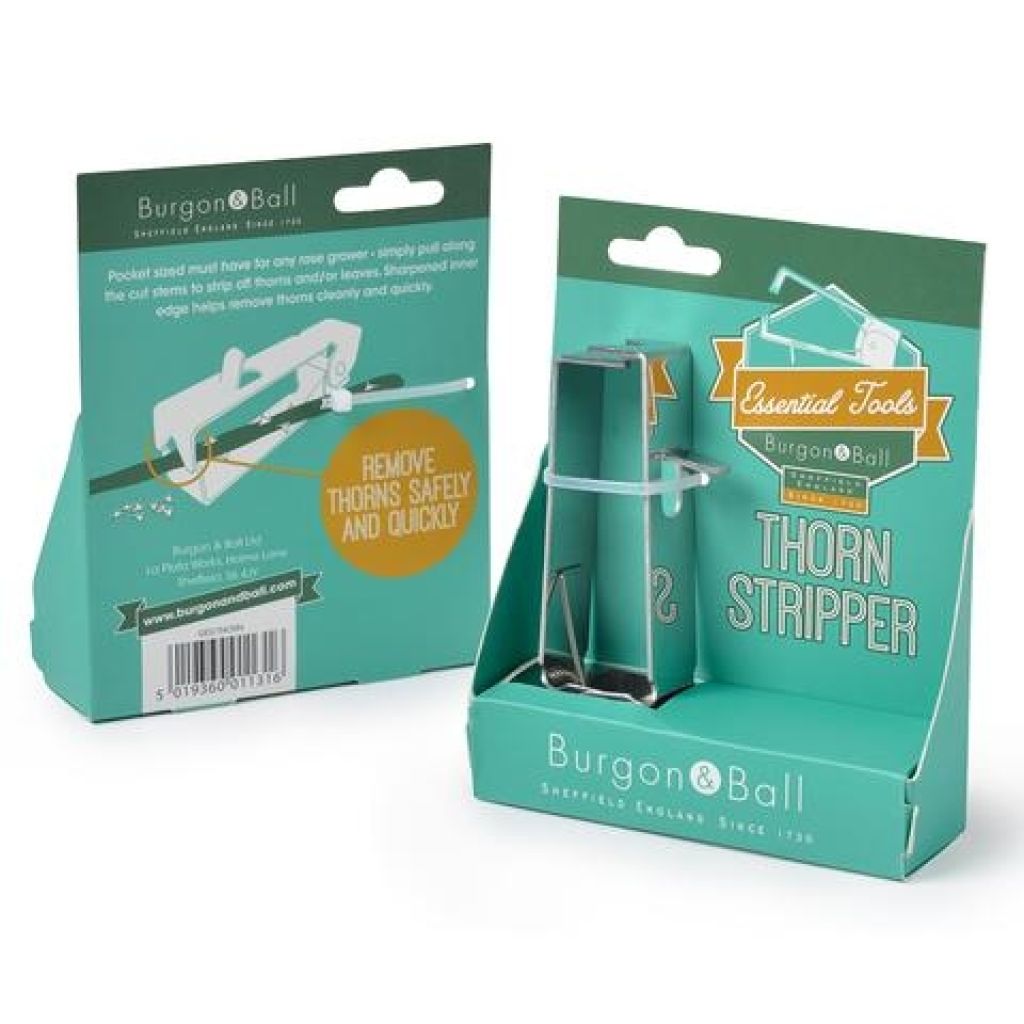 Stainless steel thorn remover for roses by Burgon & Ball