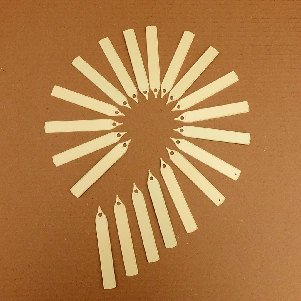 Narrow ivory plant label