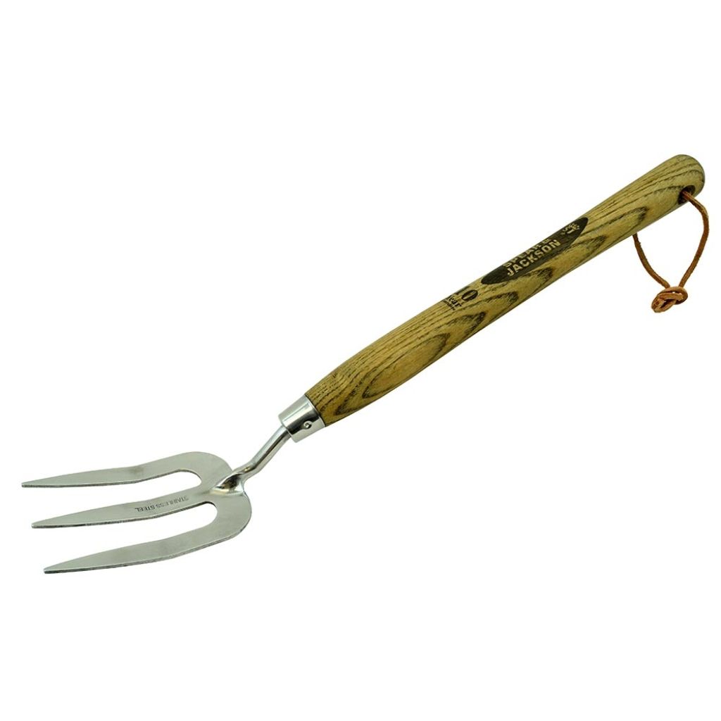 Traditional long-handled stainless steel hand fork by Spear & Jackson