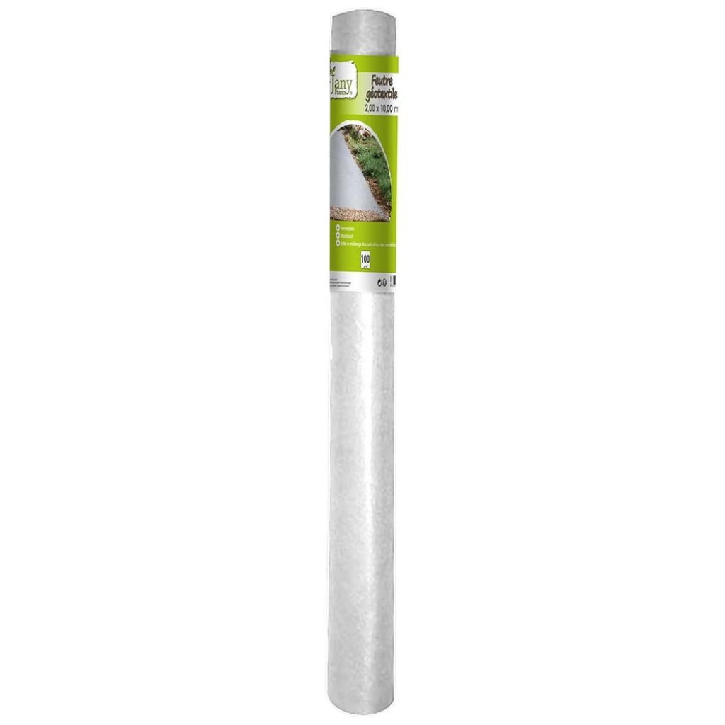 Feutre géotextile pour allées 100g/m² 2 m x 10 m