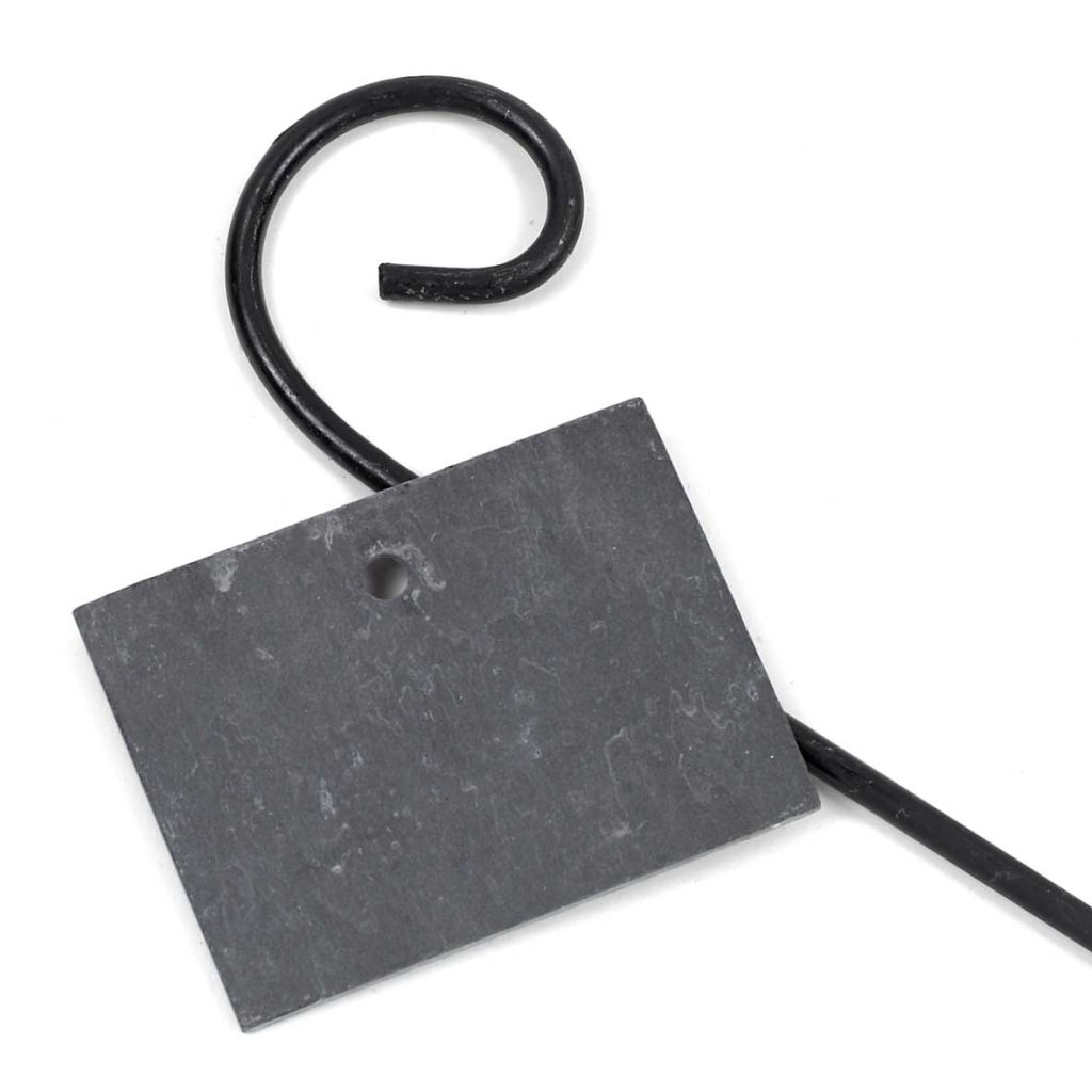 Steel label holder with a 9.5 x 7 cm natural slate label by La Cordeline