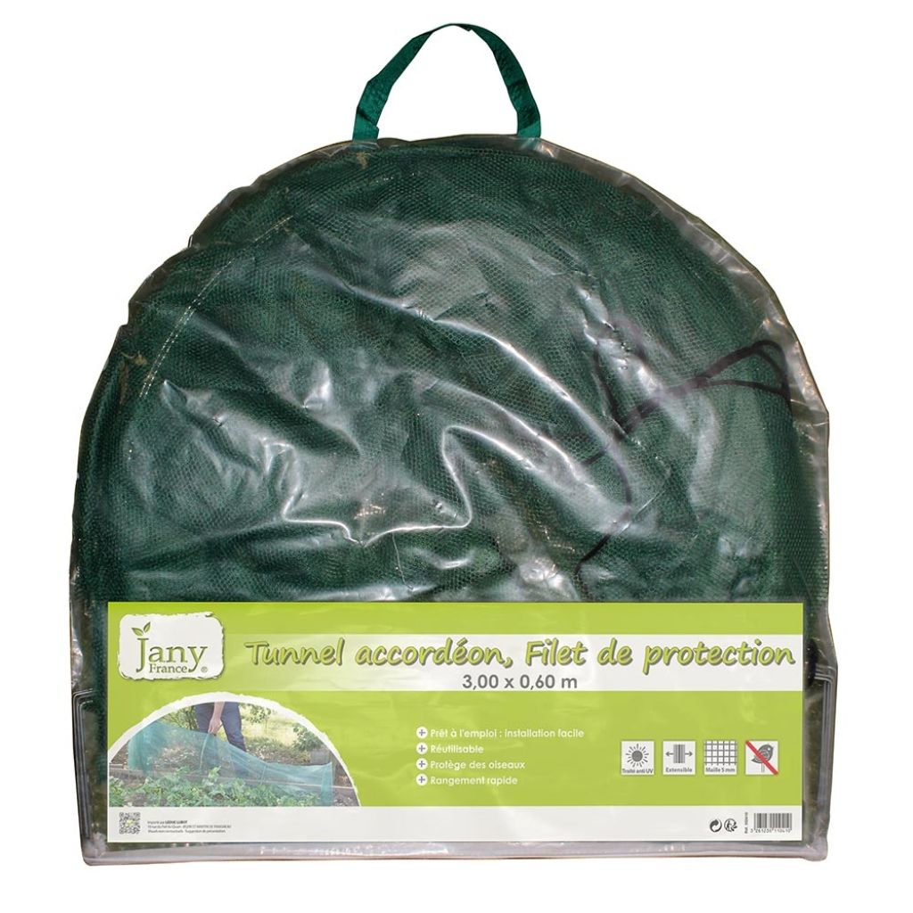 Cordate accordion tunnel with filament protection 0.60 x 3m (10ft)