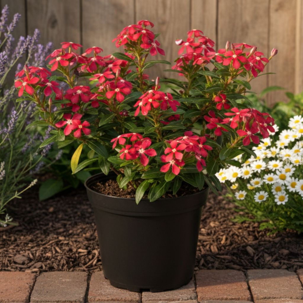 Catharanthus roseus Cerise White Eye - Madagascar periwinkle, rose periwinkle