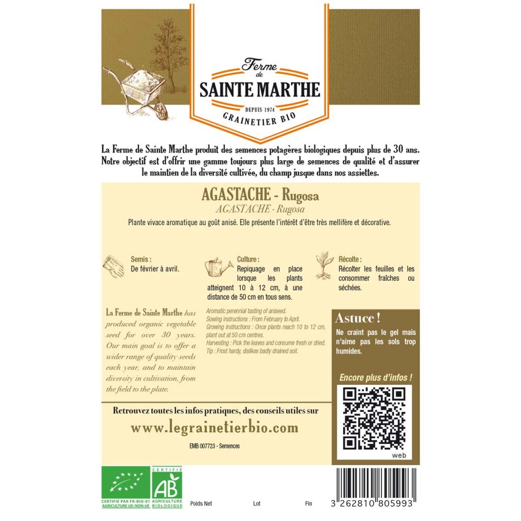 Korean Mint - Ferme de Sainte Marthe seeds