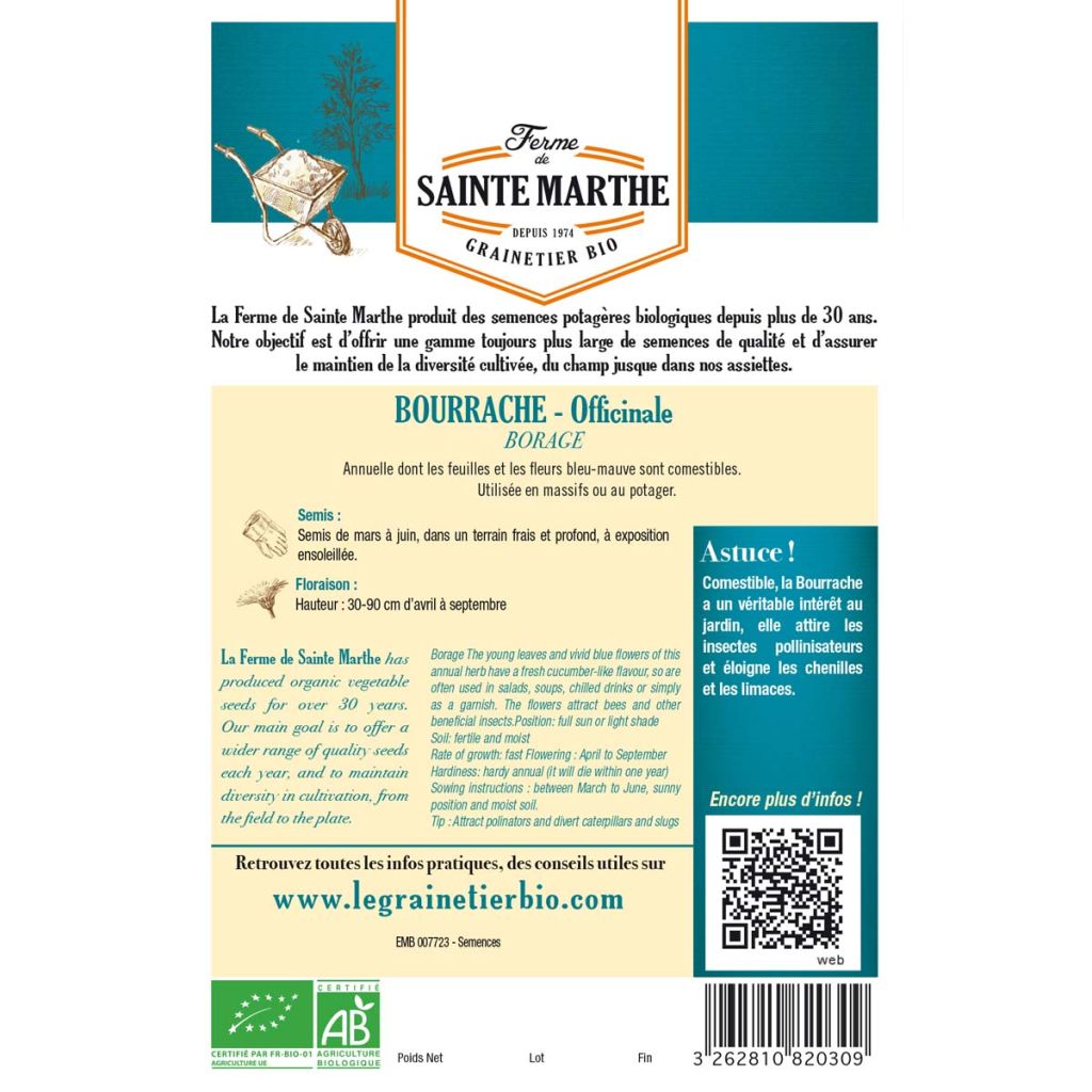 Borage - Ferme de Ste Marthe Seeds