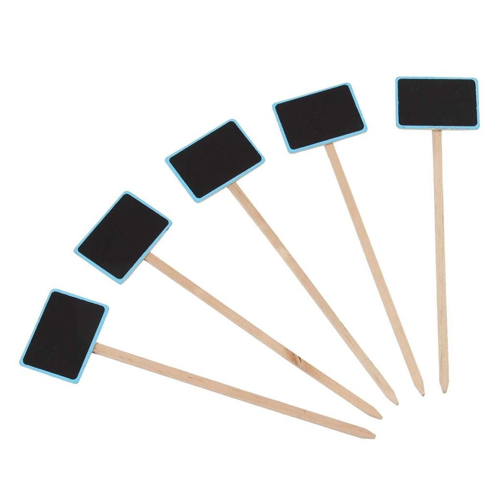 Rectangular wooden and slate plant label - Dimensions: 7 x 5 cm (2in) - Height: 27.5 cm (11in) - sold in packs of 5.