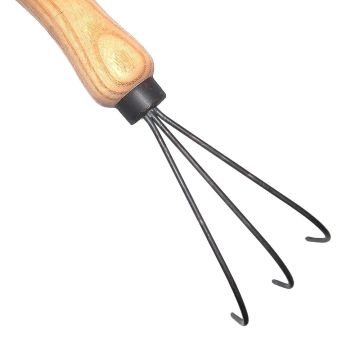 Traditional 3-Tine Spring Tine Cultivator - Small garden rake by De Pypere