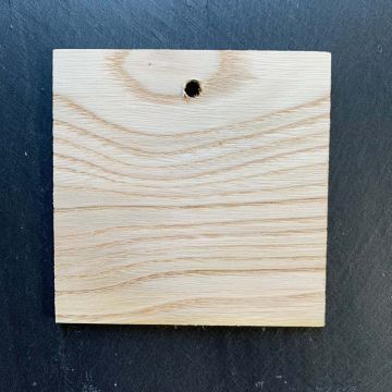 Square chestnut wood hanging label 9.5 x 9.5 cm